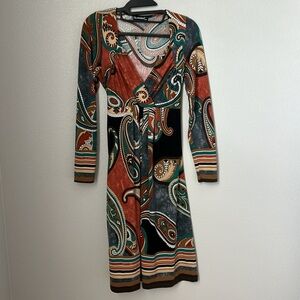 Gorgeous long sleeve multi color dress